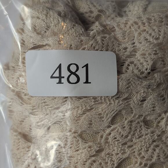 Umgee Cardigan Womens S/M Beige Sheer Crochet Lace Boho Drape Hem 3/4 Sleeve - Picture 12 of 12